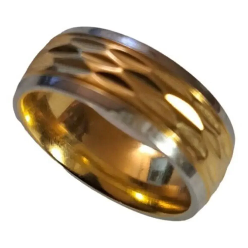 316L stainless steel ring gold silver wedding hypoallergenic band size‎ 9